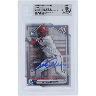 Dylan Crews Washington Nationals Autographed 2024 Bowman Chrome Prospects 1st Bowman #BCP-23 Beckett Fanatics Witnessed Authenticated Card