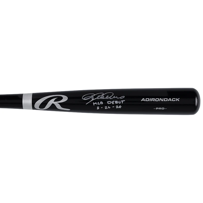 Batte de baseball professionnelle noire autographiée par Dylan Crews des Washington Nationals avec l'inscription « MLB Debut 8-26-24 »