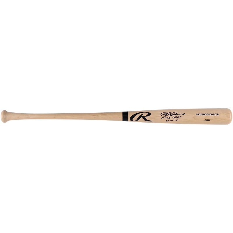 Dylan Crews Washington Nationals Autographed Blonde Rawlings Pro Bat with "MLB Debut 8-26-24" Inscription