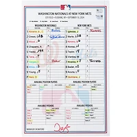 Carte dédicacée de Dylan Crews, équipe des Nationals de Washington, lors du match contre les Mets de New York