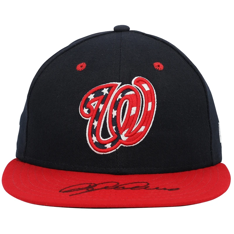 Casquette New Era bleu marine dédicacée par Dylan Crews des Washington Nationals
