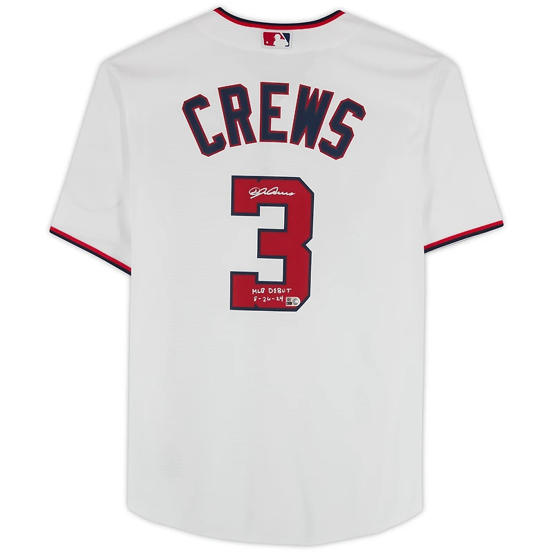 Dylan Crews Washington Nationals Autographed Nike White Replica Jersey with "MLB Debut 8-26-24" Inscription