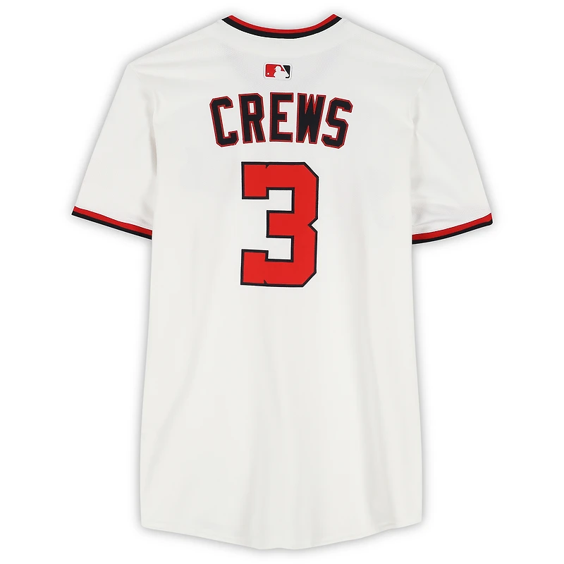 Maillot blanc Nike n° 3 porté par Dylan Crews, joueur des Washington Nationals, saison 2025 de la MLB