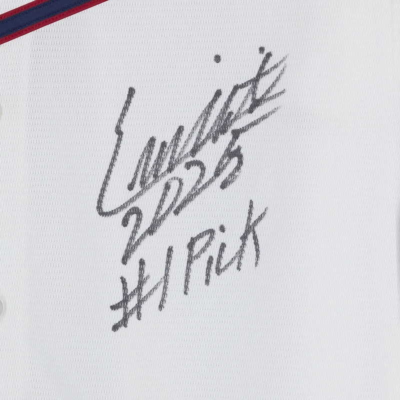 Eli Willits Washington Nationals Autographed White Nike Replica Jersey with "2025 #1 Pick" Inscription