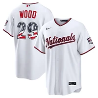 Fourth of July Men's Washington Nationals James Wood Nike White USA 250 Stadium Jersey
