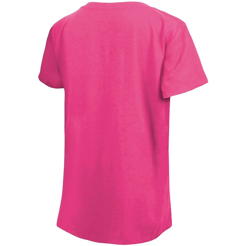 T-shirt à col en V avec étoiles jersey des Washington Nationals New Era pour fille, rose