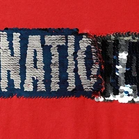 Girls Youth New Era Red Washington Nationals Flip Sequin Team T-Shirt