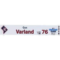 Plaque nominative n° 76 de Gus Varland, joueur des Nationals de Washington, lors du camp d'entraînement de printemps de la MLB 2026