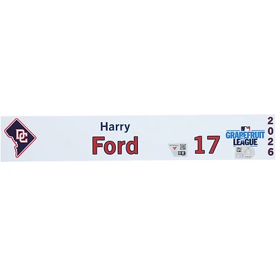 Plaque nominative n° 17 des Nationals de Washington, remise au joueur Harry Ford lors du camp d'entraînement printanier de la MLB 2026