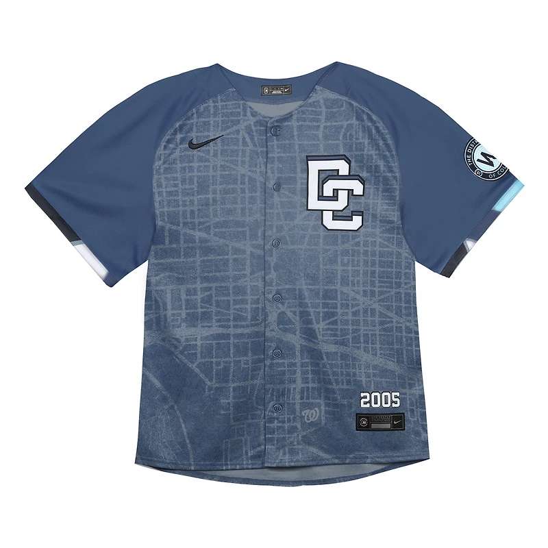 Maillot Nike CJ Abrams bleu pour bébé des Nationals de Washington City Connect 2025, édition limitée