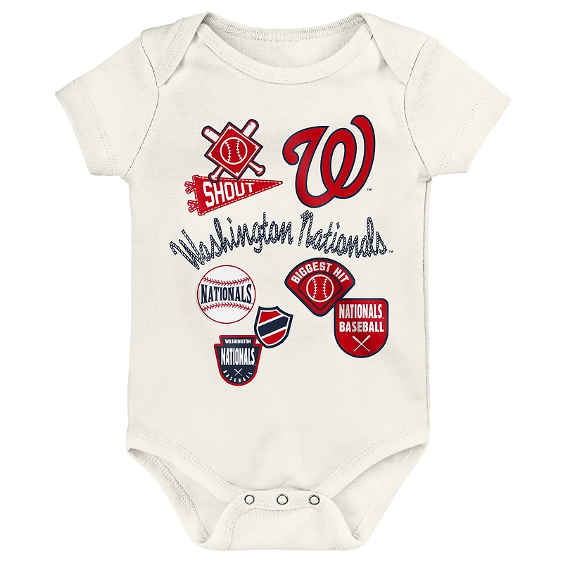 Infant Outerstuff Washington Nationals Home Plate 3-Piece Bodysuit Set