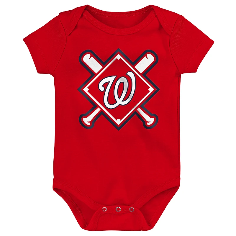 Infant Outerstuff Washington Nationals Home Plate 3-Piece Bodysuit Set