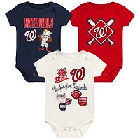 Ensemble de body 3 pièces pour bébé Outerstuff Washington Nationals Home Plate