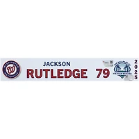 Plaque signalétique #79 de Jackson Rutledge, joueur des Nationals de Washington, lors de l'entraînement de printemps 2025 de la MLB