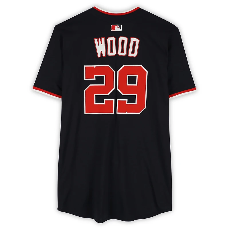 James Wood Washington Nationals Player-Issued #29 Navy Nike Jersey from the 2025 MLB Season