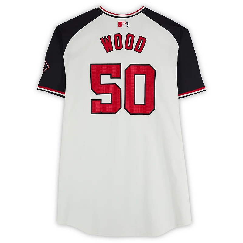 James Wood Washington Nationals Player-Issued #50 White Alternate Jersey from the 2024 MLB Season