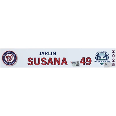 Jarlin Susana Washington Nationals Player-Issued #49 Nameplate from 2025 MLB Spring Training