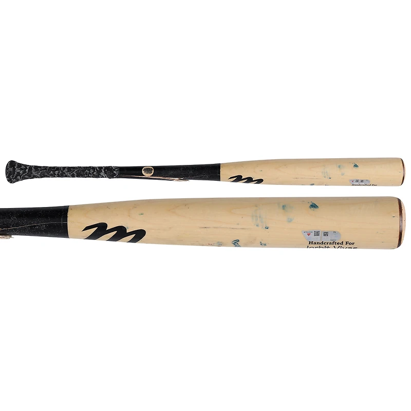 Bâton cassé Marucci beige utilisé par Jorbit Vivas des Washington Nationals lors du match contre les Philadelphia Phillies le 30 mars 2026 - Pièce unique