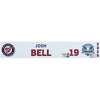 Plaque signalétique numéro 19 de Josh Bell, joueur des Nationals de Washington, lors de l'entraînement de printemps 2025 de la MLB