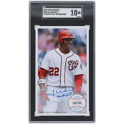 Juan Soto Washington Nationals Autographié 2020 Topps Archives '64 Giant #640-JS SGC Authentifié 10 Carte