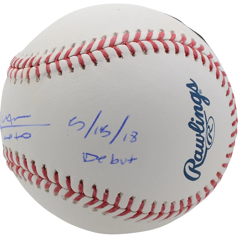Juan Soto Washington Nationals Autographed Baseball with "5/15/18 Debut" Inscription