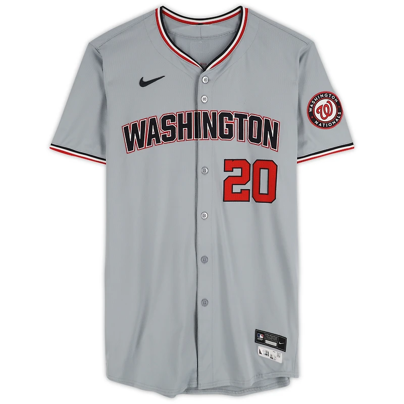 Keibert Ruiz Washington Nationals Game-Used #20 Gray Nike Jersey from March 28 & 30, 2024