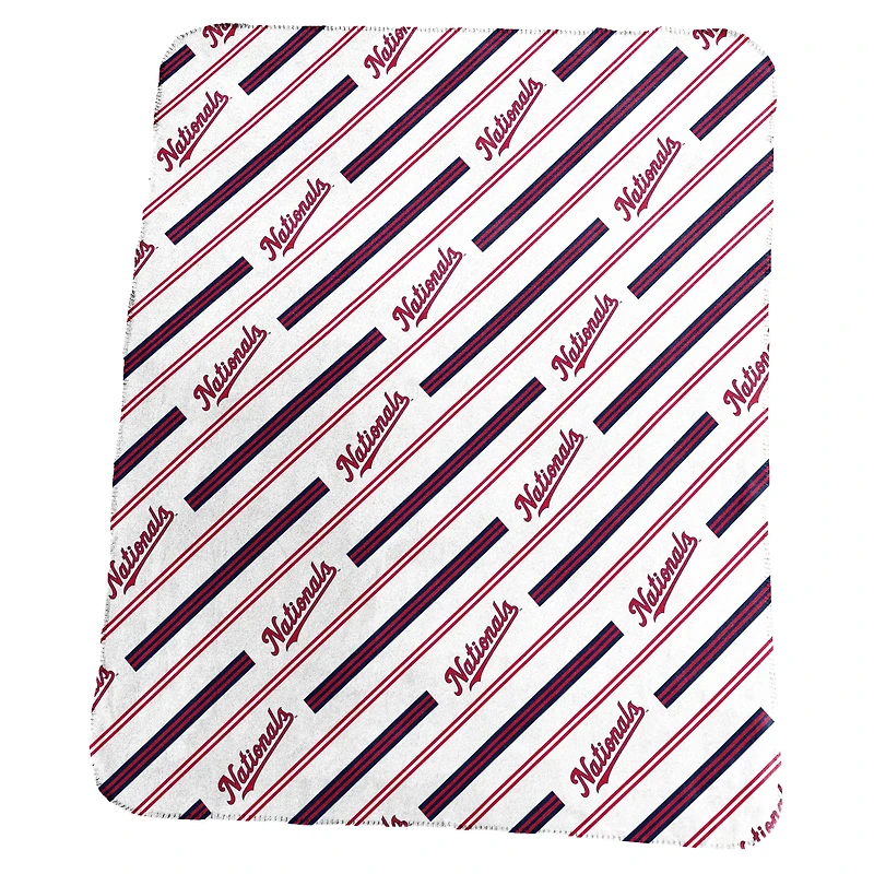 Couverture polaire à rayures verticales classiques 50 po x 60 po avec logo des Washington Nationals
