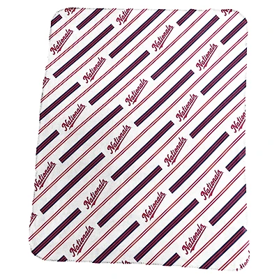 Couverture polaire à rayures verticales classiques 50 po x 60 po avec logo des Washington Nationals