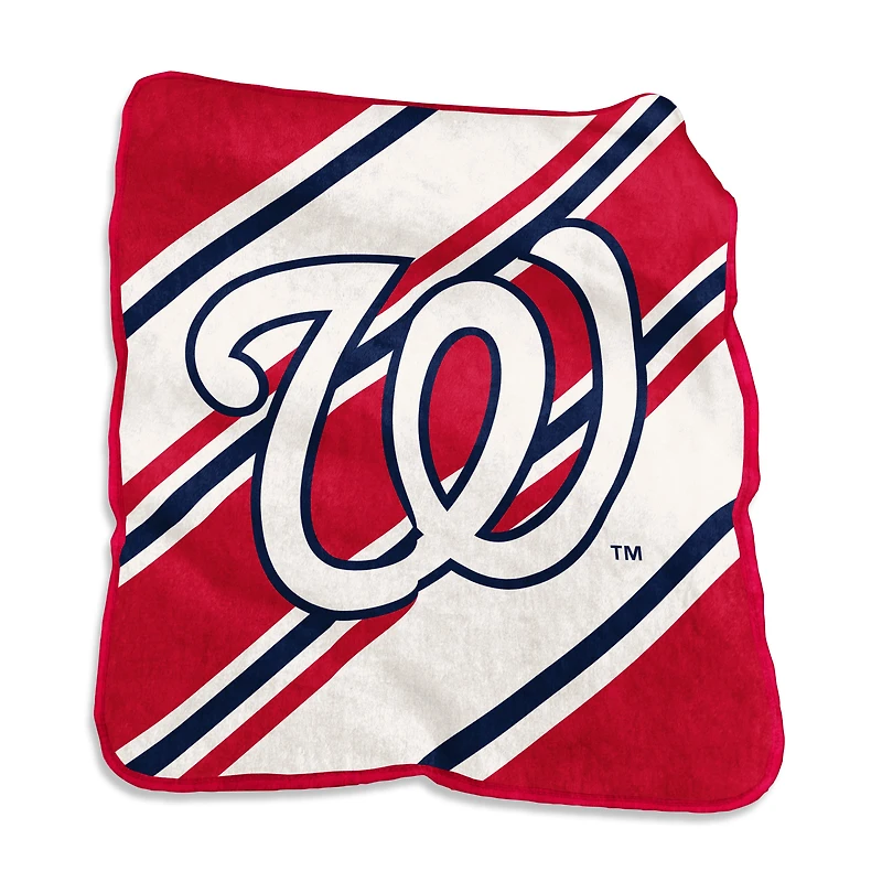 Couverture à rayures Raschel 50" x 60" avec logo des Washington Nationals