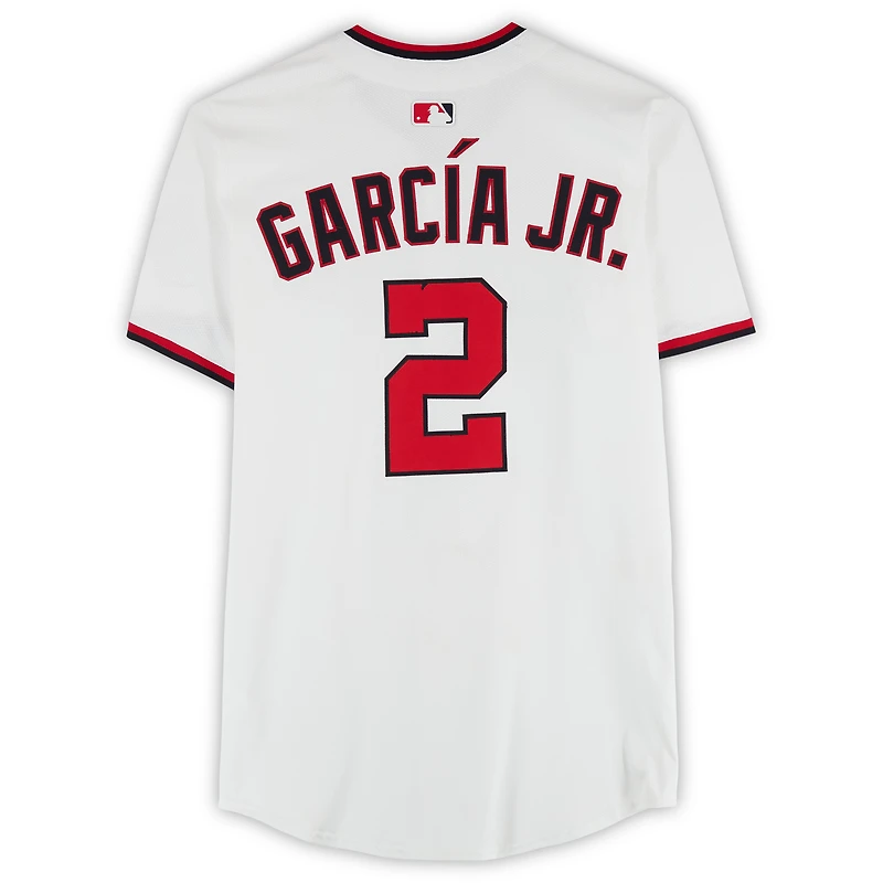 Maillot Nike blanc n° 2 de Luis García Jr., porté par les Nationals de Washington, lors du match contre les Phillies de Philadelphie, le 27 mars 2025