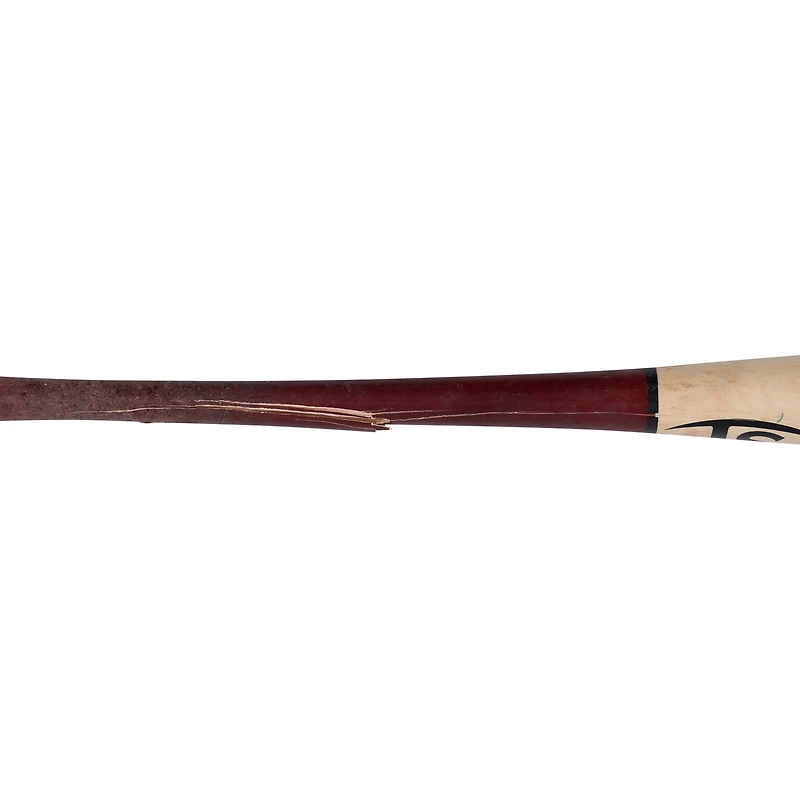 V106832 WANATS Luis Garcia Jr. Washington Nationals Batte cassée des Louisville Slugger, couleur beige et rouge, utilisée lors du match contre les Athletics le 5 août 2025 Luis García Jr. UNS GU BAT 45884 COLGMUEQU GUBBBT2982 #4
