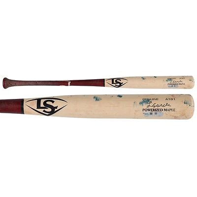 V106832 WANATS Luis Garcia Jr. Washington Nationals Batte cassée des Louisville Slugger, couleur beige et rouge, utilisée lors du match contre les Athletics le 5 août 2025 Luis García Jr. UNS GU BAT 45884 COLGMUEQU GUBBBT2982 #4