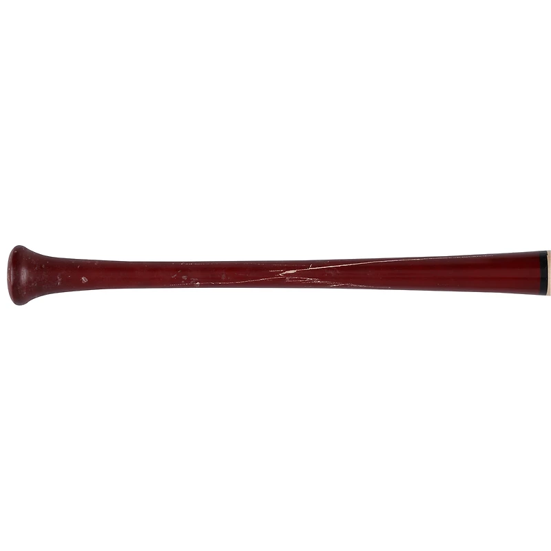 Batte cassée beige/rouge Louisville Slugger de Luis García Jr., utilisée par les Nationals de Washington, contre les Marlins de Miami le 1er septembre 2025