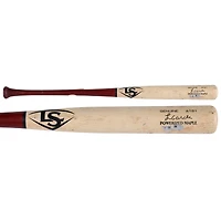 Batte Louisville Slugger cassée, couleur beige/rouge, utilisée par Luis García Jr. (Washington Nationals) lors du match contre les Mets de New York le 19 septembre 2025.