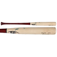 Luis García Jr. Washington Nationals Game-Used Tan/Red Lousville Slugger Broken Bat vs. New York Mets on September 19, 2025
