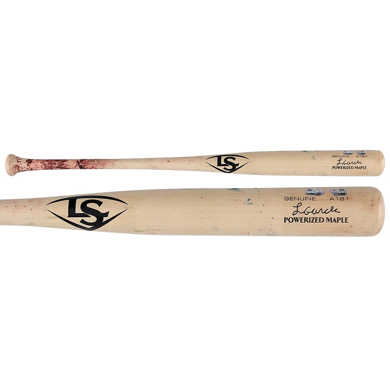 Batte Louisville Slugger beige cassée utilisée par Luis García Jr. (Washington Nationals) lors du match contre les Phillies de Philadelphie le 30 mars 2026 - Double