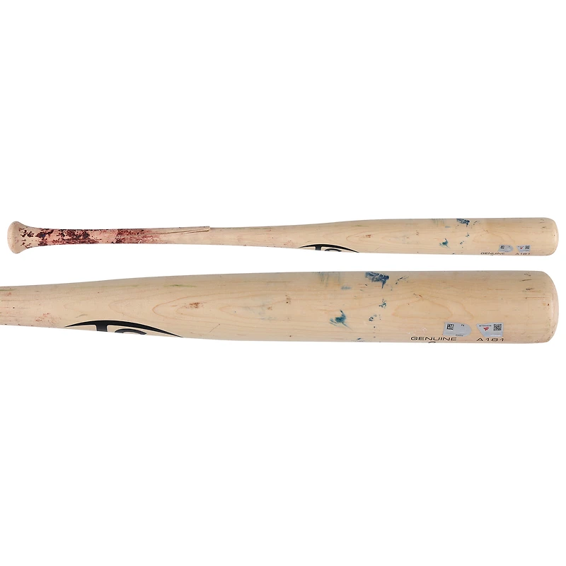 Batte Louisville Slugger beige cassée utilisée par Luis García Jr. (Washington Nationals) lors du match contre les Phillies de Philadelphie le 30 mars 2026 - Double