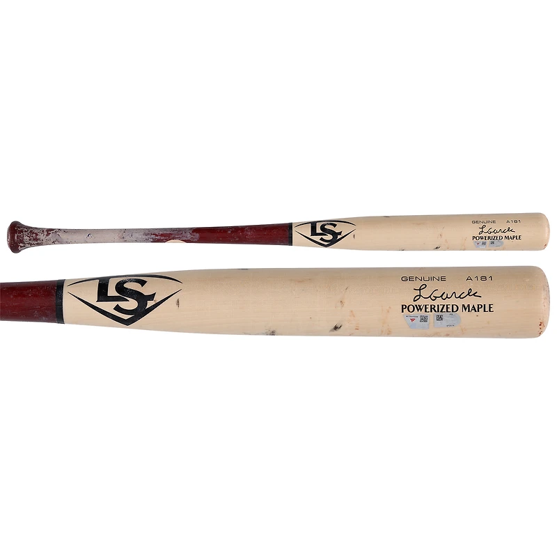 Batte Louisville Slugger beige cassée utilisée par Luis García Jr. (Washington Nationals) lors du match contre les Cardinals de Saint-Louis le 8 avril