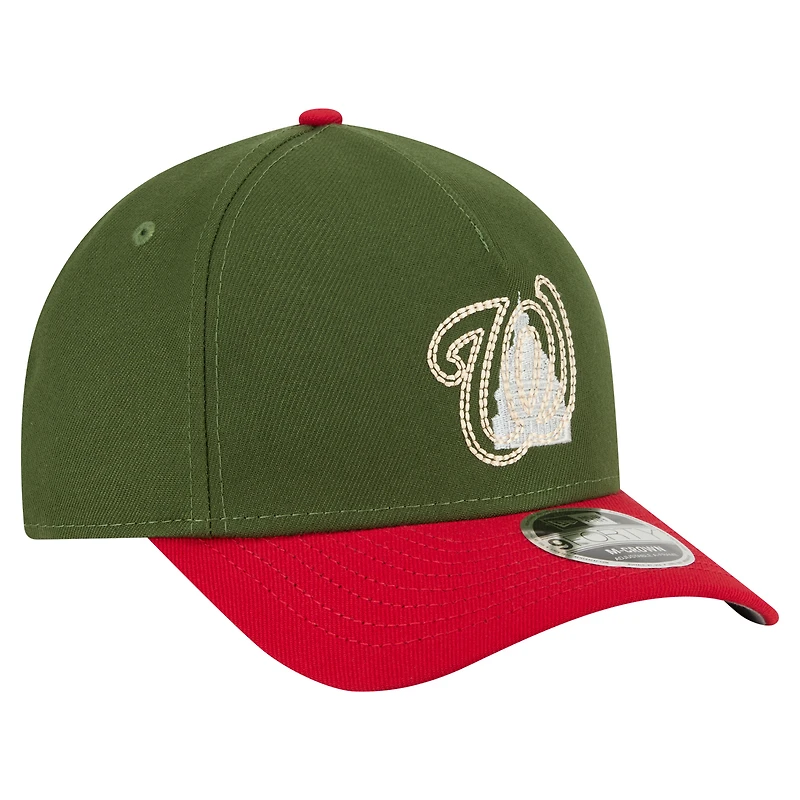 Casquette ajustable 9FORTY A-Frame City Feature de Washington Nationals de New Era pour homme, vert foncé