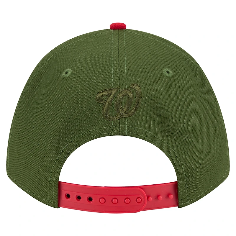 Casquette ajustable 9FORTY A-Frame City Feature de Washington Nationals de New Era pour homme, vert foncé