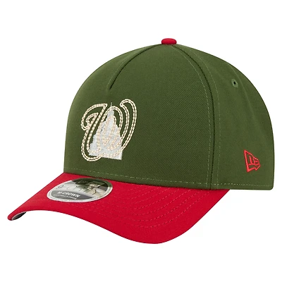 Casquette ajustable 9FORTY A-Frame City Feature de Washington Nationals de New Era pour homme, vert foncé