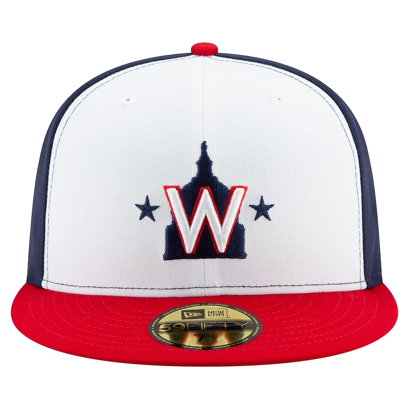 Men's New Era  White/Navy/Red Washington Nationals 20th Anniversary 59FIFTY Fitted Hat
