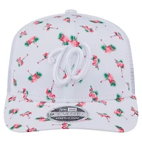 Casquette extensible à bouton-pression 9SEVENTY Flamingo blanche des Nationals de Washington pour homme de New Era