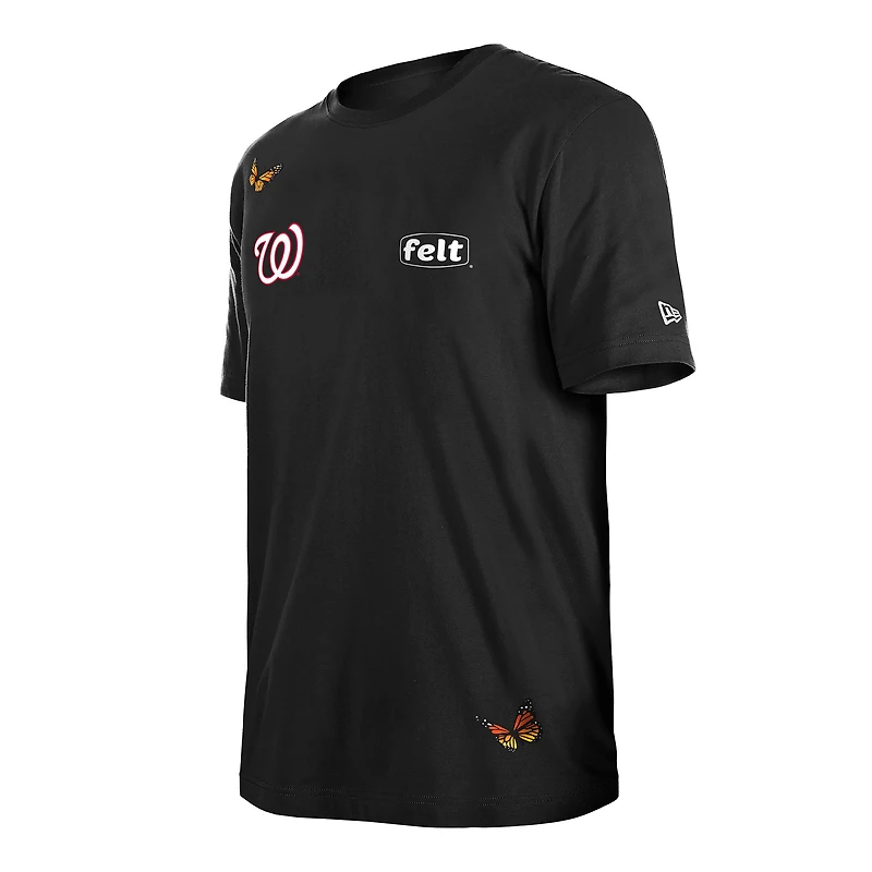 T-shirt noir pour homme New Era x Felt Washington Nationals