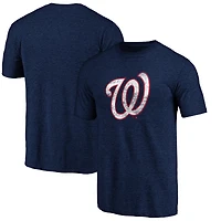Men's Profile  Navy Washington Nationals Big & Tall Distressed Logo T-Shirt