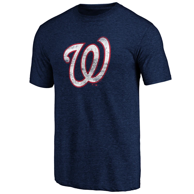 Men's Profile  Navy Washington Nationals Big & Tall Distressed Logo T-Shirt