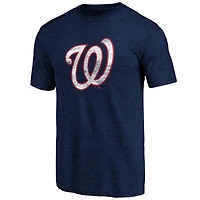Men's Profile  Navy Washington Nationals Big & Tall Distressed Logo T-Shirt