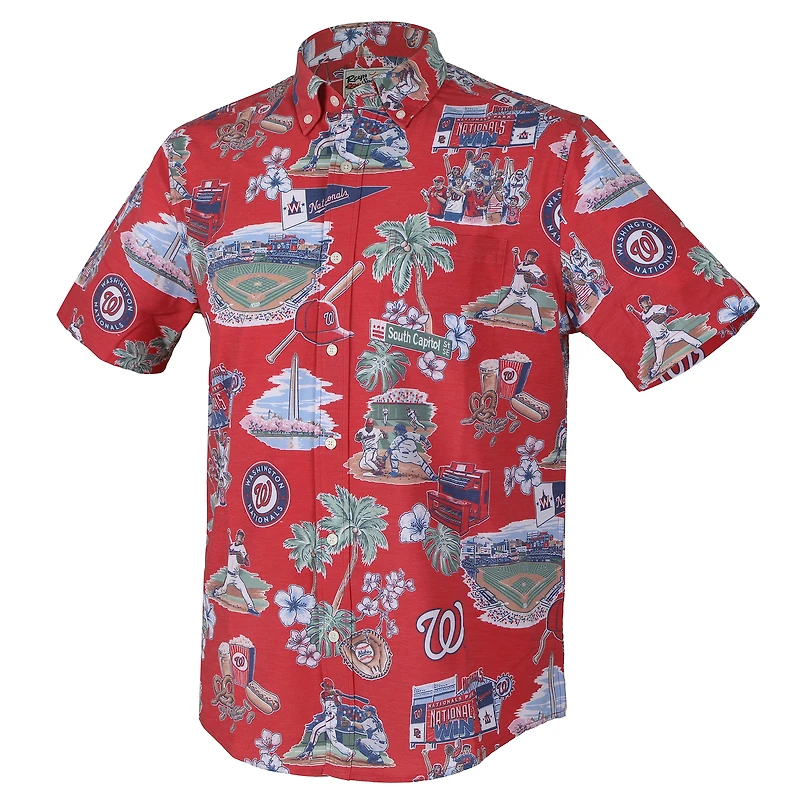 Men's Reyn Spooner Red Washington Nationals Scenic Tri-Blend Button-Down Shirt