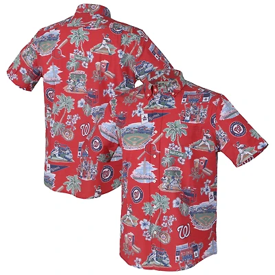 Men's Reyn Spooner Red Washington Nationals Scenic Tri-Blend Button-Down Shirt