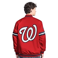 Veste universitaire à boutons-pression Starter Red Washington Nationals Scout pour homme
